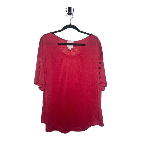 Chinese Laundry Tops - New York Laundry Top Women 3XL Plus Size Pink Modal Blend Gold Button Casual